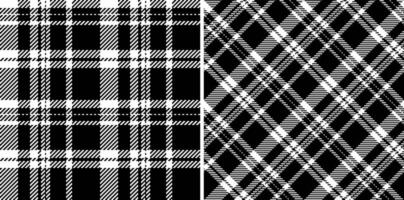 Seamless plaid textile of texture tartan with a fabric pattern background check. Set in monochrome colors. Creative gift paper ideas. vector