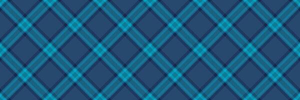 Youth background texture, custom fabric plaid seamless. Bandana tartan textile pattern check in blue and cyan colors. vector