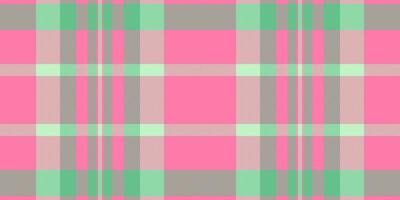 December plaid texture background, form tartan textile fabric. Geometric check pattern seamless in pink and green colors. vector