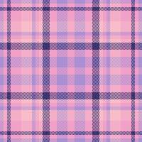 Plaid check pattern in pink. Seamless fabric texture. Tartan textile print. vector