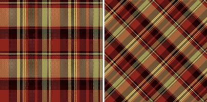 Seamless fabric plaid of check textile pattern with a tartan background texture . Set in stylish colors. Cozy throws for living room decor. vector