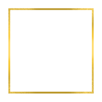 Gold square frame on a transparent background png