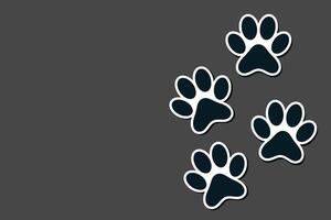 Elegant Seamless Black and White Dog Paw Print Pattern for Graphic Design and Textile Art vector