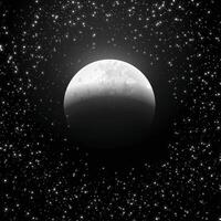 A full moon in the night sky with stars vector
