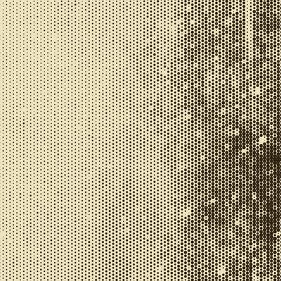 Abstract torn monochrome halftone background. Scrathed dotted texture element. Diagonal composition