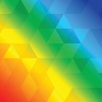 Rainbow background with triangles vector