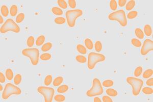 adorable mammal paw print pattern background design vector