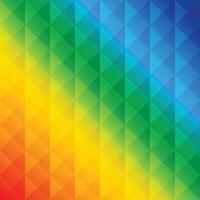 Rainbow background with squares and triangles vector