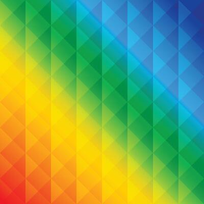 Rainbow background with squares and triangles