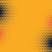 Bright yellow black halftone pattern. Gradient polka dots background. Abstract curves. Points backdrop. Dotted spotted pattern. Monochrome template for web design vector