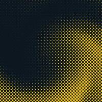 Bright yellow black halftone pattern. Gradient polka dots background. Abstract curves. Points backdrop. Dotted spotted pattern. Monochrome template for web design vector