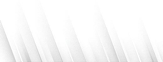 Abstract halftone gradient gray dots on white background, line design pattern starts from large dots, fading in the middle. For business cards, brochures, posters, covers. vector