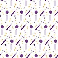 Abstract flower in vase, Magic wand, decorative hearts and star shapes Seamless pattern Isolated Background Texture illustration Wallpaper, wrapping, packing or web, cards, leaflet, poster idea vector