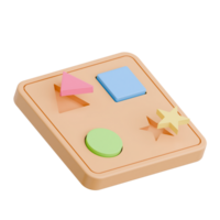 3D Render Kid Toy colorful shape sorting for Creative Play. Transparent Background png