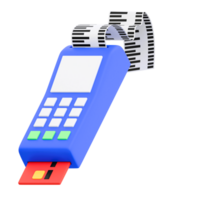 3D Render Business Invoice for Business Icon. Transparent Background png