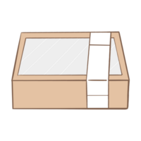 a box with a white stripe on it, on a transparent background png