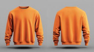 Blank orange sweater mockup photo