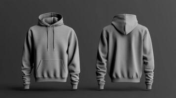 Blank gray hoodie mockup photo