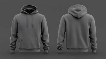Blank gray hoodie mockup photo