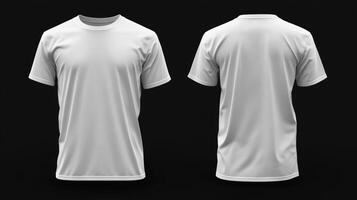 White Short Sleeve T-Shirt Mockup, Front and Back Views photo