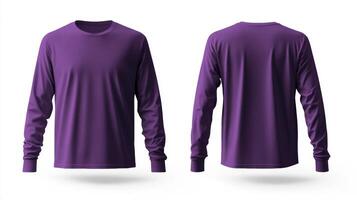 Blank purple long sleeve t-shirt mockup photo