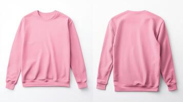 Blank pink long sleeve t-shirt mockup on white background photo