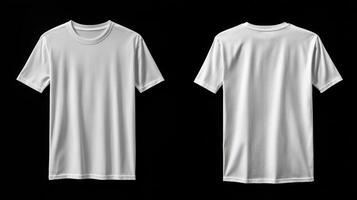 White Short Sleeve T-Shirt Mockup, Front and Back Views photo