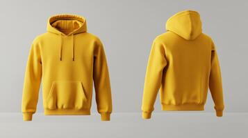 Blank yellow hoodie mockup photo