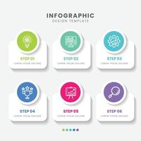 Infographic Step timeline journey, calendar Flat simple infographics design template. presentation graph. Business concept with 6 options vector