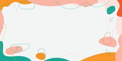 Hand drawn flat design abstract wave doodle background with colorful vector
