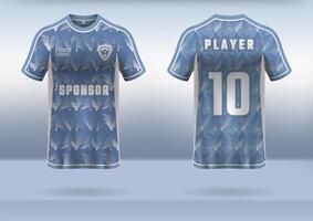 Sports uniform jersey design easy for sublimation printing with blue abstract pattern vector