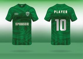 Sports jersey design with green abstract circle line pattern background vector