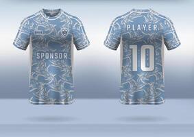 Sports uniform jersey design easy for sublimation printing with blue abstract pattern vector