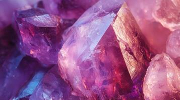 Detailed close-up of scapolite, highlighting its rich purple tones in a polished finish. photo