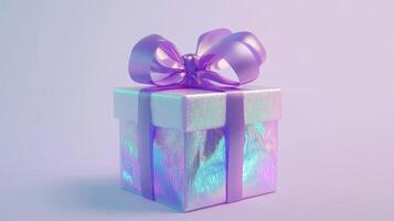 Simple and stylish gift box with a decorative ribbon photo