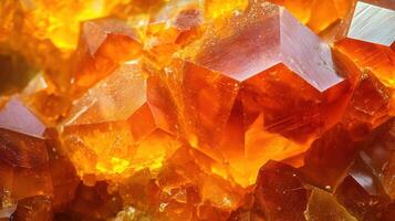 Wulfenite stone with bold orange color and intricate crystalline structures photo