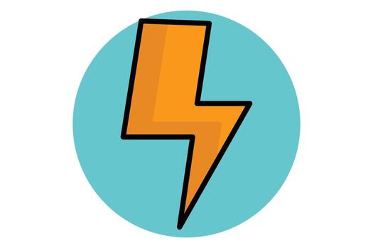 Lightning bolt colored outline icon. icon related to efficiency. productivity elements illustration vector