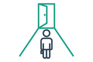 Opportunities icon. line icon style. open door with person. icon related to SWOT. business elements illustration vector