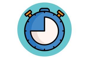 Stopwatch colored outline icon. icon related to efficiency. productivity elements illustration vector