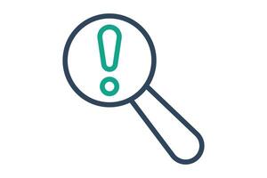 Problem icon. line icon style. exclamation mark with magnifying glass. icon related to SWOT. business elements illustration vector