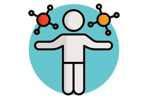 Multitasking colored outline icon. icon related to efficiency. productivity elements illustration vector