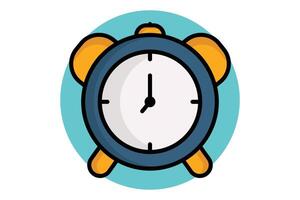 Alarm clock colored outline icon. icon related to timer. productivity elements illustration vector