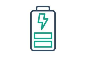 Battery icon. line icon style. icon related to efficiency. productivity elements illustration vector