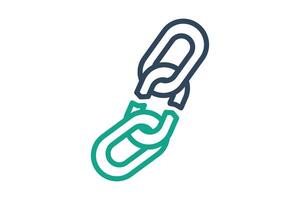 Weakness icon. line icon style. broken chain. icon related to SWOT. business elements illustration vector