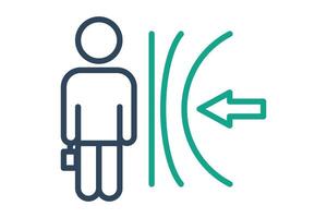 Resilience icon. line icon style. businessman with wall and arrow. icon related to SWOT. business elements illustration vector