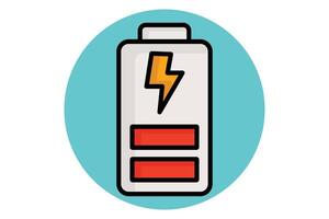 Battery colored outline icon. icon related to efficiency. productivity elements illustration vector