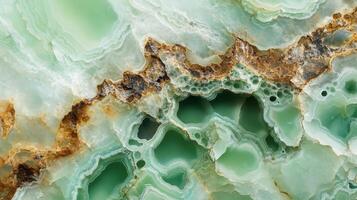 Chrysoprase crystal with rich green colors and intricate crystal patterns in high detail photo