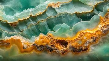 Chrysoprase crystal with rich green colors and intricate crystal patterns in high detail photo