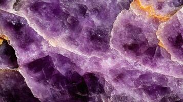Polished lepidolite stone in extreme close-up, revealing its intricate purple patterns and smooth surfaces. photo