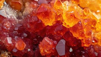 Vibrant orange crocoite gemstone with unique natural patterns and radiant tones. photo